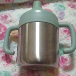 Cloud Island Stainless Steel Sippy Cup with Green Handles